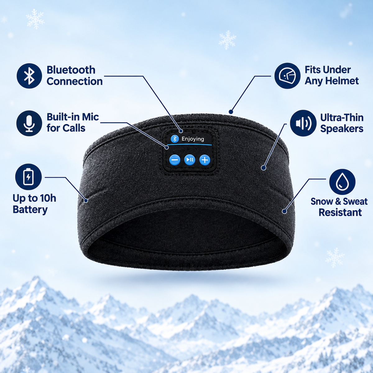 SkiBeats - bluetooth ski headband