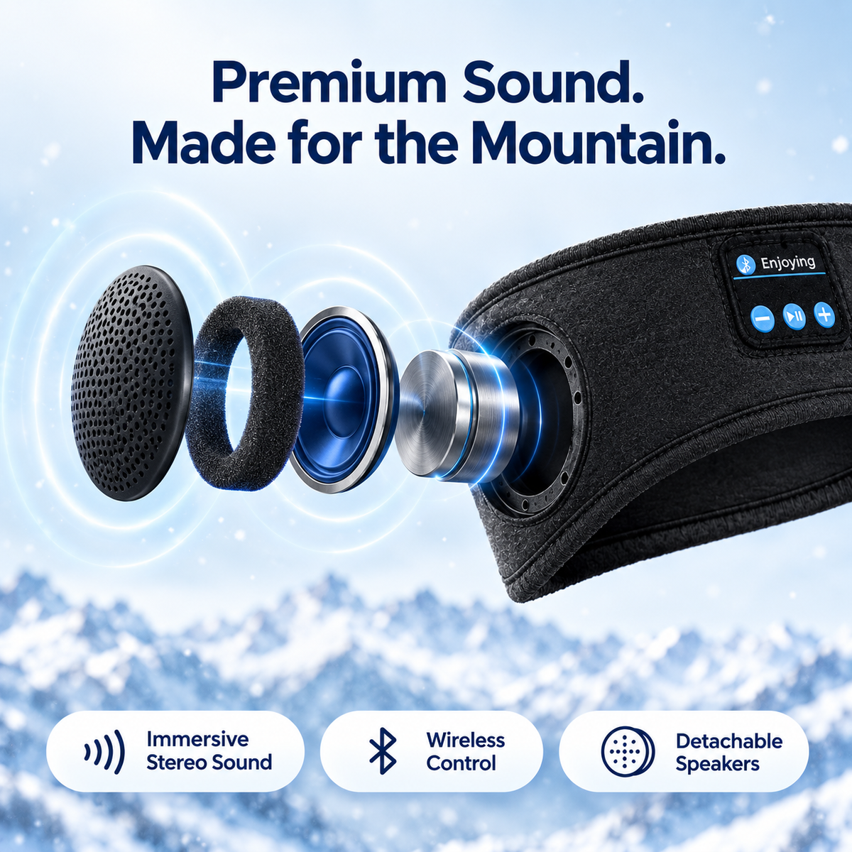 SkiBeats - bluetooth ski headband