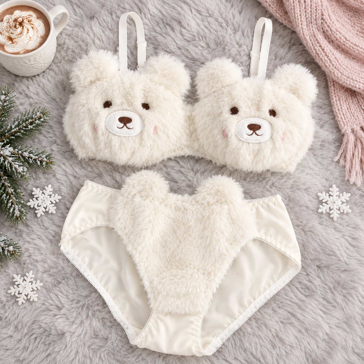 Hugsy - Plush Bra & Panty Set